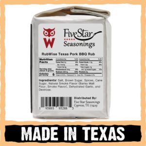 RubWise Texas Style BBQ Pork Rub (1lb) | Meat BBQ Rubs and Spices for Smoking and Grilling | Dry Rubs | Pork Rib Rub Seasoning | Great on Pork Shoulder, Spare Ribs, Tenderloin, Chops, Pork Butt (No MSG)