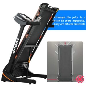 Folding Electric 3.5HP Treadmill with Incline Medium Running Machine Motorised LCD Gym 330lbs，Electric Motorized Power 14.8KM/H (3.5HP)