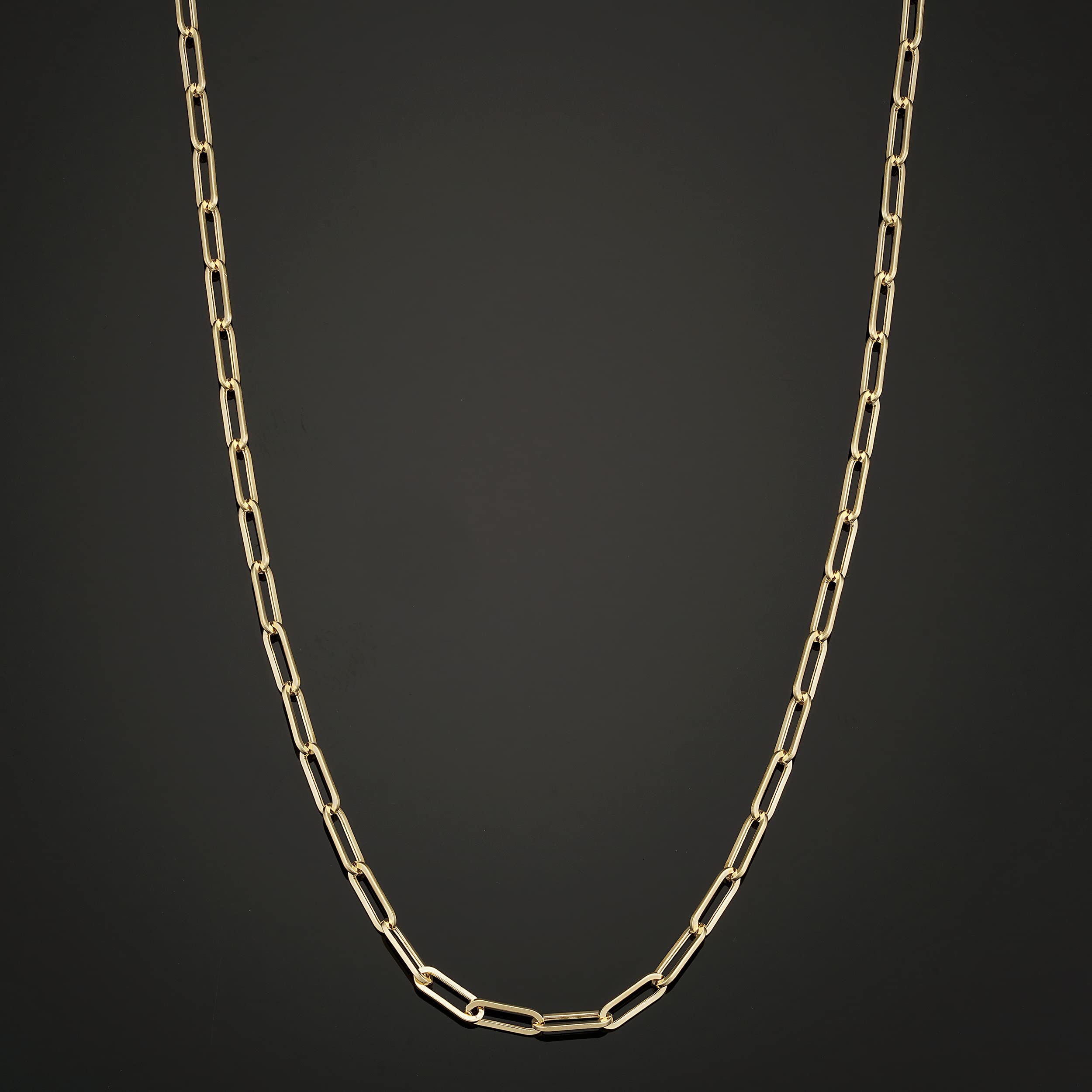 10k Yellow Gold Paperclip Link Chain Necklace (2.5 mm, 20 inch)