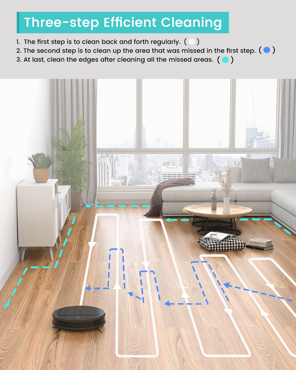 Lefant Robot Vacuum M213S, 3200Pa Powerful Suction, 150Mins Runtime, Tangle Free, Slim, Works with WiFi/App/Alexa, Robot Vacuum and Mop Combo, Ideal for Pet Hair, Carpets, Hard Floors