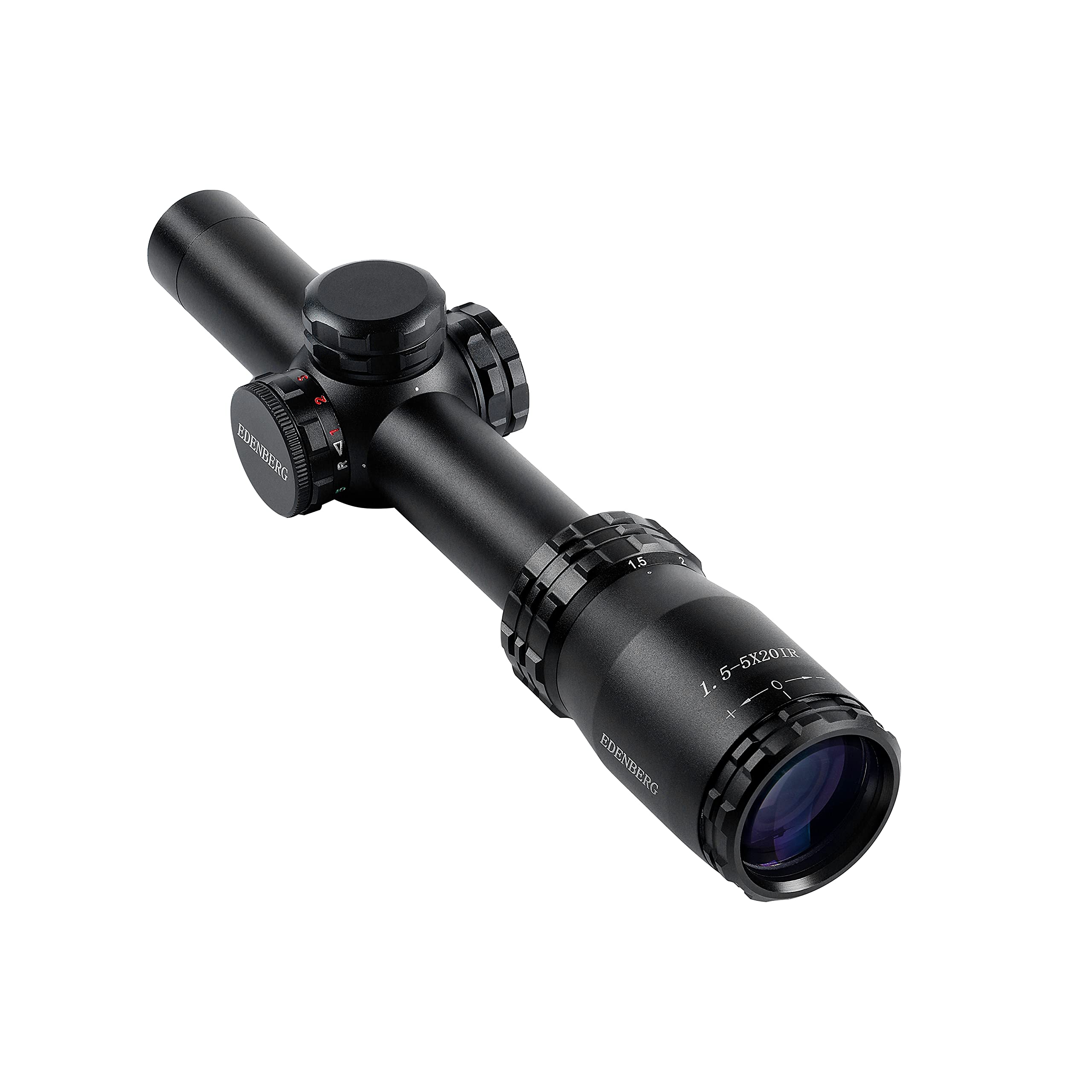 Edenberg 1.5-5X20mm 1-inch Tube Rifle Scope for Hunting and Tactical Shooting 100% Waterproof Fogproof Shockproof Construction with Wide Filed of View with Green and Red Illumination Reticle