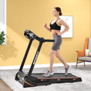 folding electric 3.5hp treadmill with incline medium running machine motorised lcd gym 330lbs，electric motorized power 14.8km/h (3.5hp)