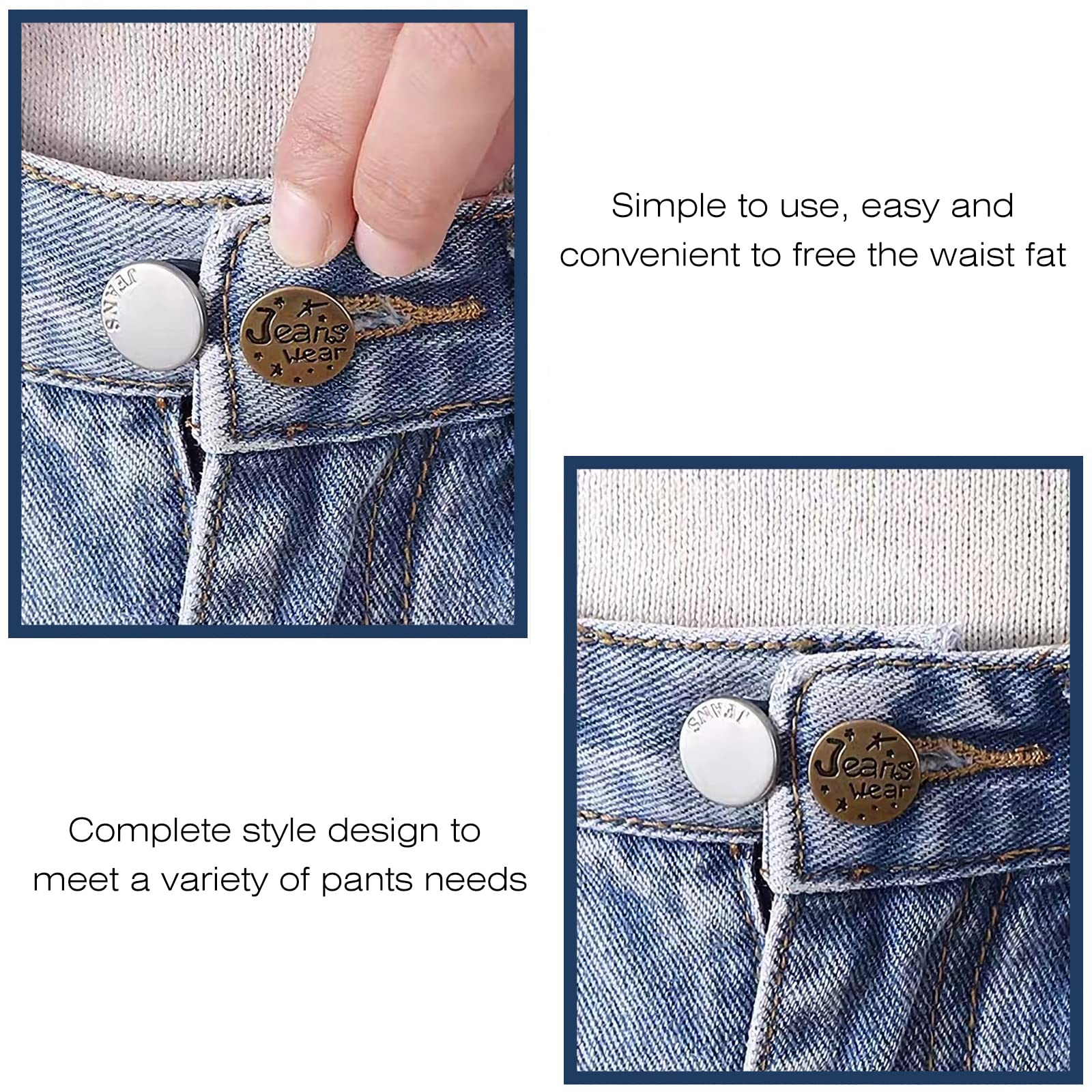 ZYNERY 8PCS Waistband Extenders Set, Pregnancy Pants Extender Button Extender for Pants/Jeans/Men/Women