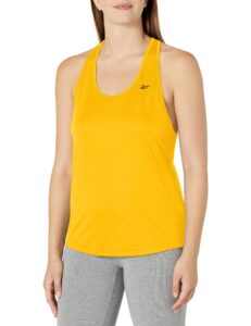 reebok women's standard united by fitness mesh tank, always yellow, x-small