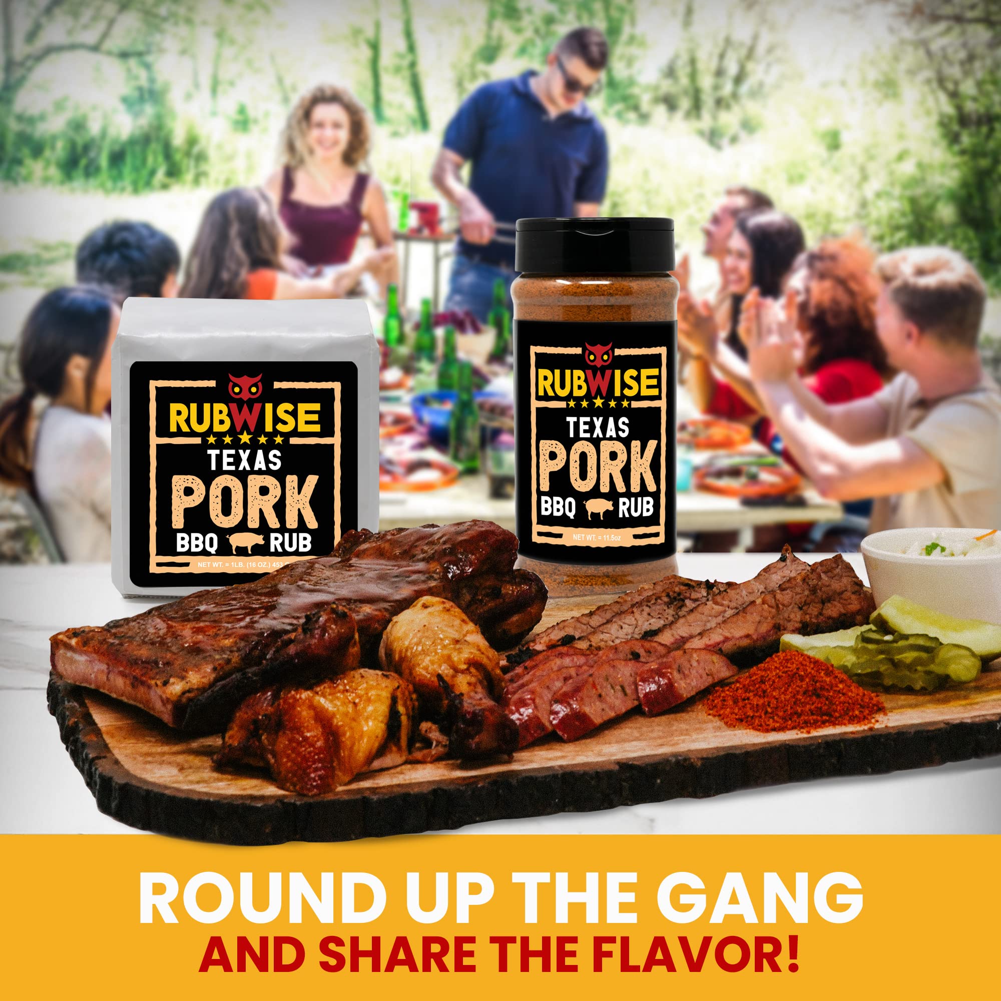 RubWise Texas Style BBQ Pork Rub (1lb) | Meat BBQ Rubs and Spices for Smoking and Grilling | Dry Rubs | Pork Rib Rub Seasoning | Great on Pork Shoulder, Spare Ribs, Tenderloin, Chops, Pork Butt (No MSG)