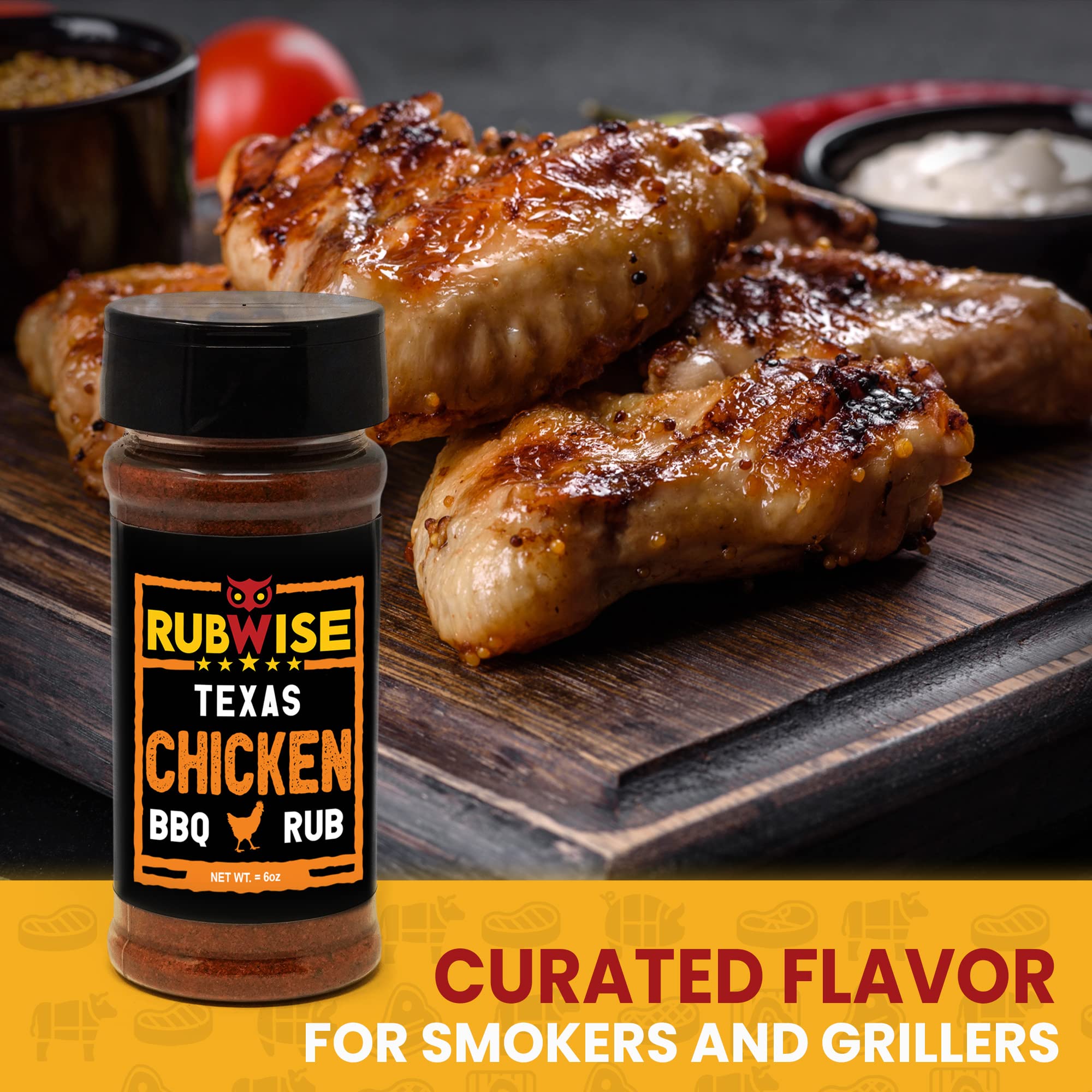 RubWise Texas Style BBQ Chicken Rub (1lb) | Premium Texan BBQ Rubs and Spices for Smoking and Grilling | Great for Chicken, Turkey, Duck, and Seafood |Poultry & Meat Seasoning Spice Dry Rub (No MSG)