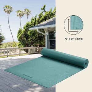 Retrospec Pismo Yoga Mat for Men & Women - 72” x 24” x 5mm - Extra Long Non Slip Exercise Mat for Yoga, Pilates, Stretching, Floor & Home Workouts - Blue Ridge