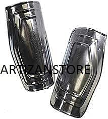 ARTIZANSTORE Medieval Mens Steel Costume Arm Guards One Size Fits Most Silver