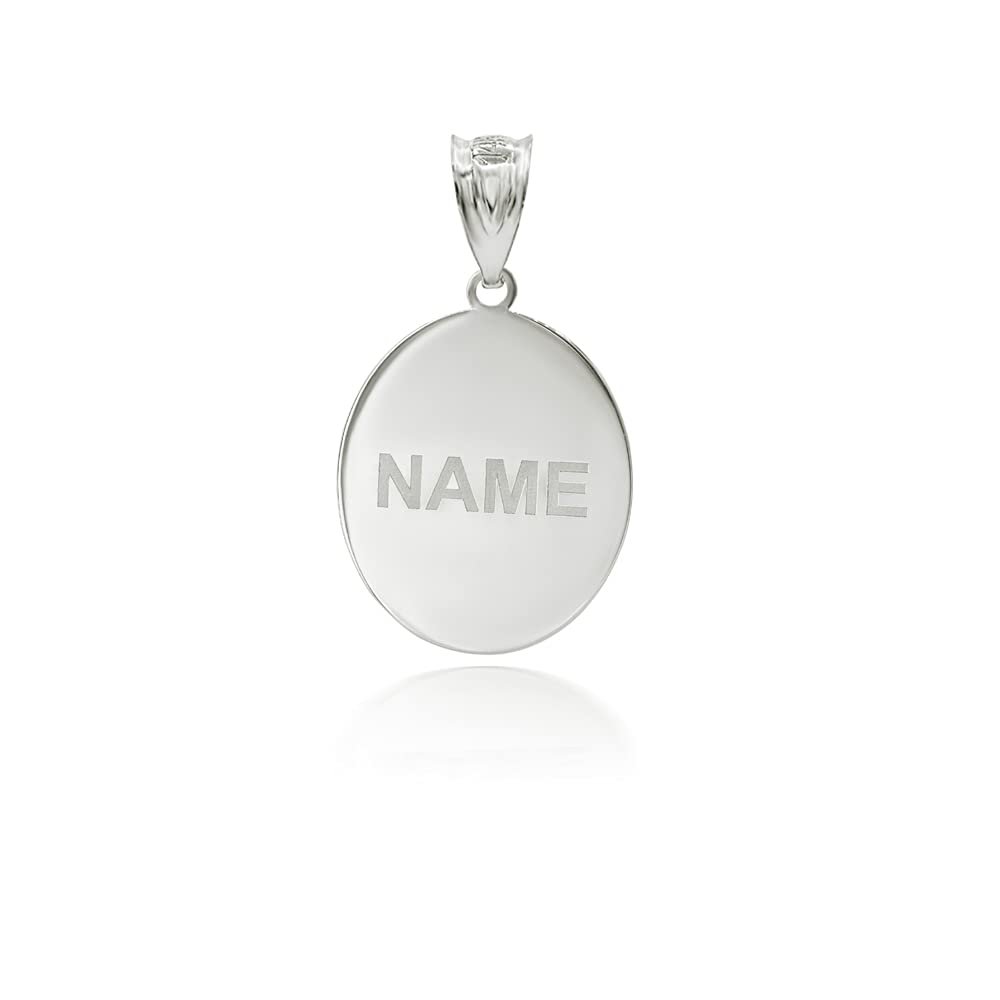 Certified 925 Sterling Silver Personalized Sacred Heart of Jesus Pendant Custom Engraved with Any Name