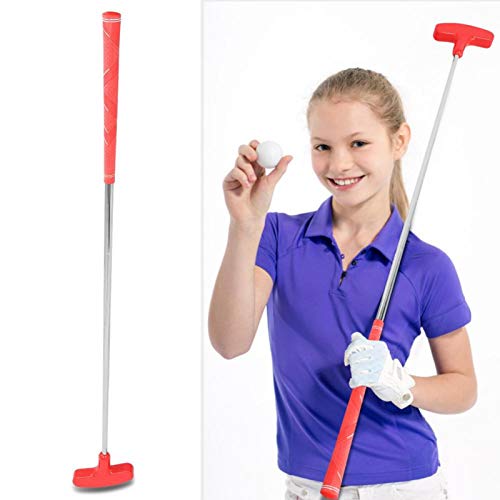 Gedourain Kids Golf Putter Steel Shaft Mini Rubber Head,for Kids(red)