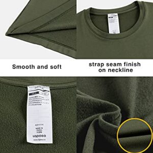 LAPASA Men's Thermal Underwear Top Crewneck Long Sleeve Shirt Base Layer Lightweight Winter Thermoflux 100 M09 Small Olive Green 2 Pack