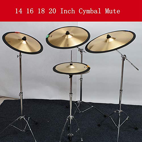 OriGlam 4pcs Drum Cymbal Mute, Practice Silencer Dampener, Cymbal Mute Circle Ring Drum Set, Practice Silencers (14,16,18,20 Inch)