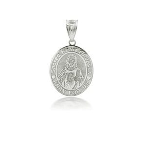 certified 925 sterling silver personalized sacred heart of jesus pendant custom engraved with any name