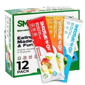 smoothie-n-go freeze dried fruit smoothie mix powder, variety pack – healthy snacks, plant based, with real fruits & veggies, vitamins & fiber, superfoods, gluten free, low calorie, non-gmo, no sugar added