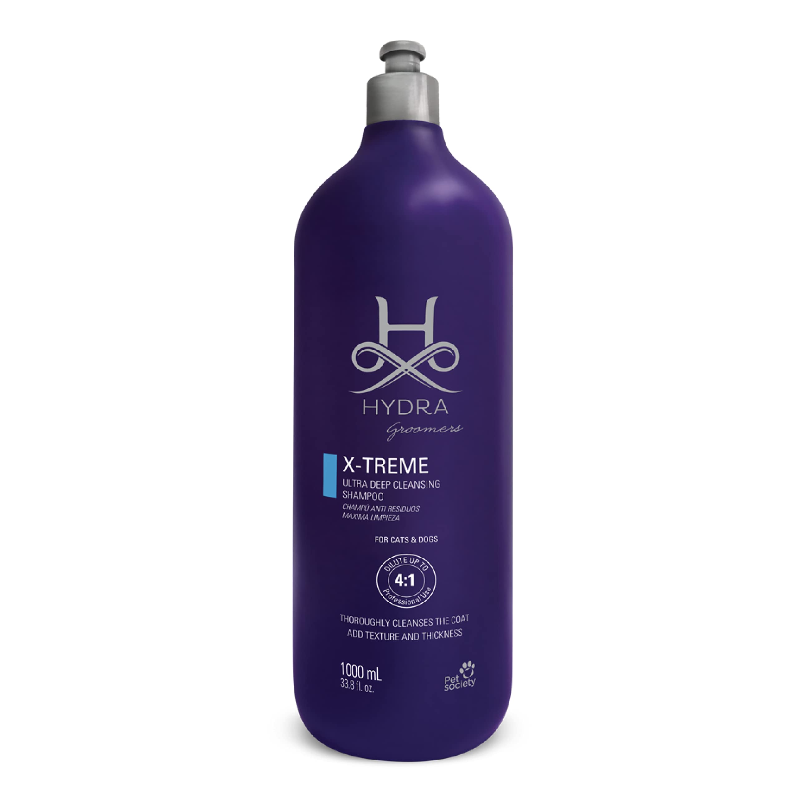 Hydra Professional X-Treme Clarifying Shampoo, Pet Shampoo for Dogs and Cats, Removes Oil and Grease, Suitable for All Breeds and Coat Types