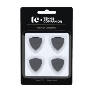 tenniscompanion - tennis dampener for racket, tennis shock absorber, tennis vibration dampeners for improved feel and enhanced sound, 4-pack tennis dampener, black