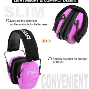 PROHEAR 016 Ear Protection Safety Earmuffs for Shooting with NRR 26dB 2Pack (Blue and Pink)