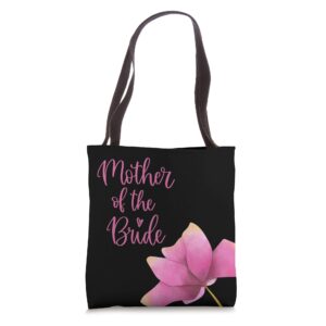 black and pink floral mother of the bride tote bag