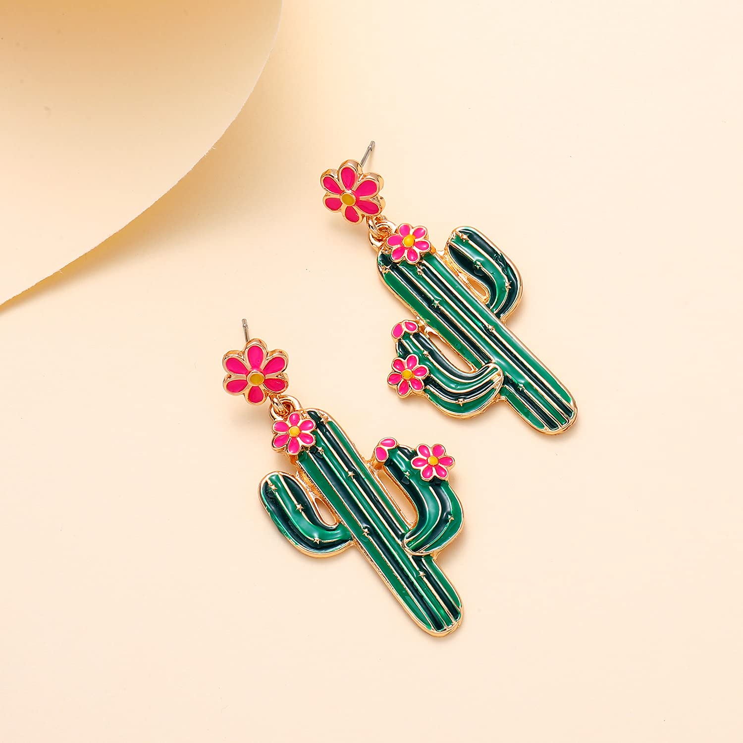 BVGA Metal Dangle Earrings for Women Statement Cactus Strawberry Palm Leaf Monstera Drop Dangle Earrings Fashion Jewelry