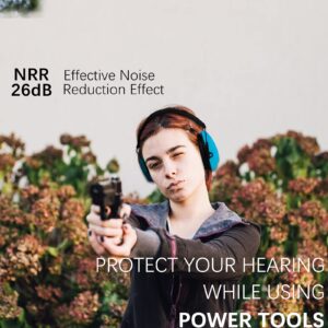 PROHEAR 016 Ear Protection Safety Earmuffs for Shooting with NRR 26dB 2Pack (Blue and Pink)