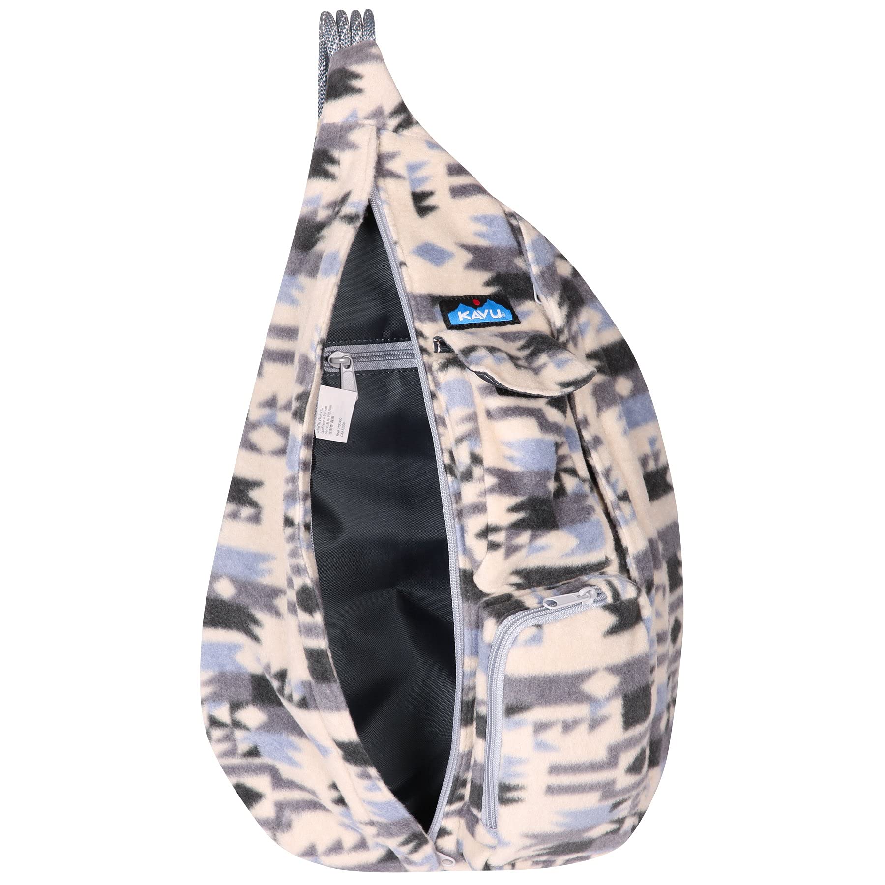 KAVU Polar Rope Sling Crossbody Fleece Polyester Bag - Winter Arcade