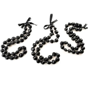 Aloha Outlet Black Kukui Nut Lei Necklace - 6 pack