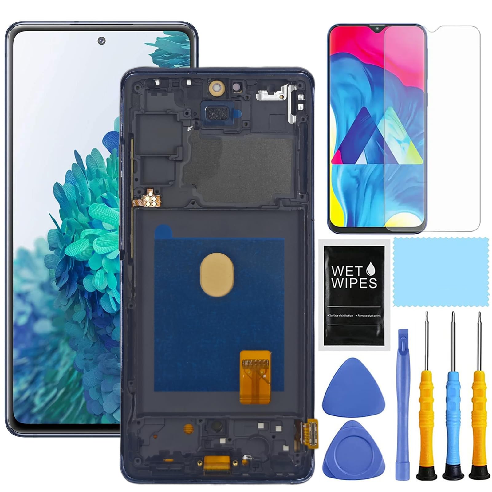 ZTOOYO AMOLED For Samsung Galaxy S20 FE 5G screen replacement kit for samsung s20FE screen replacement LCD Display Touch Screen Digitizer SM-G781U1/DS G781A G781W G781V 6.5 inch (Black With Frame)