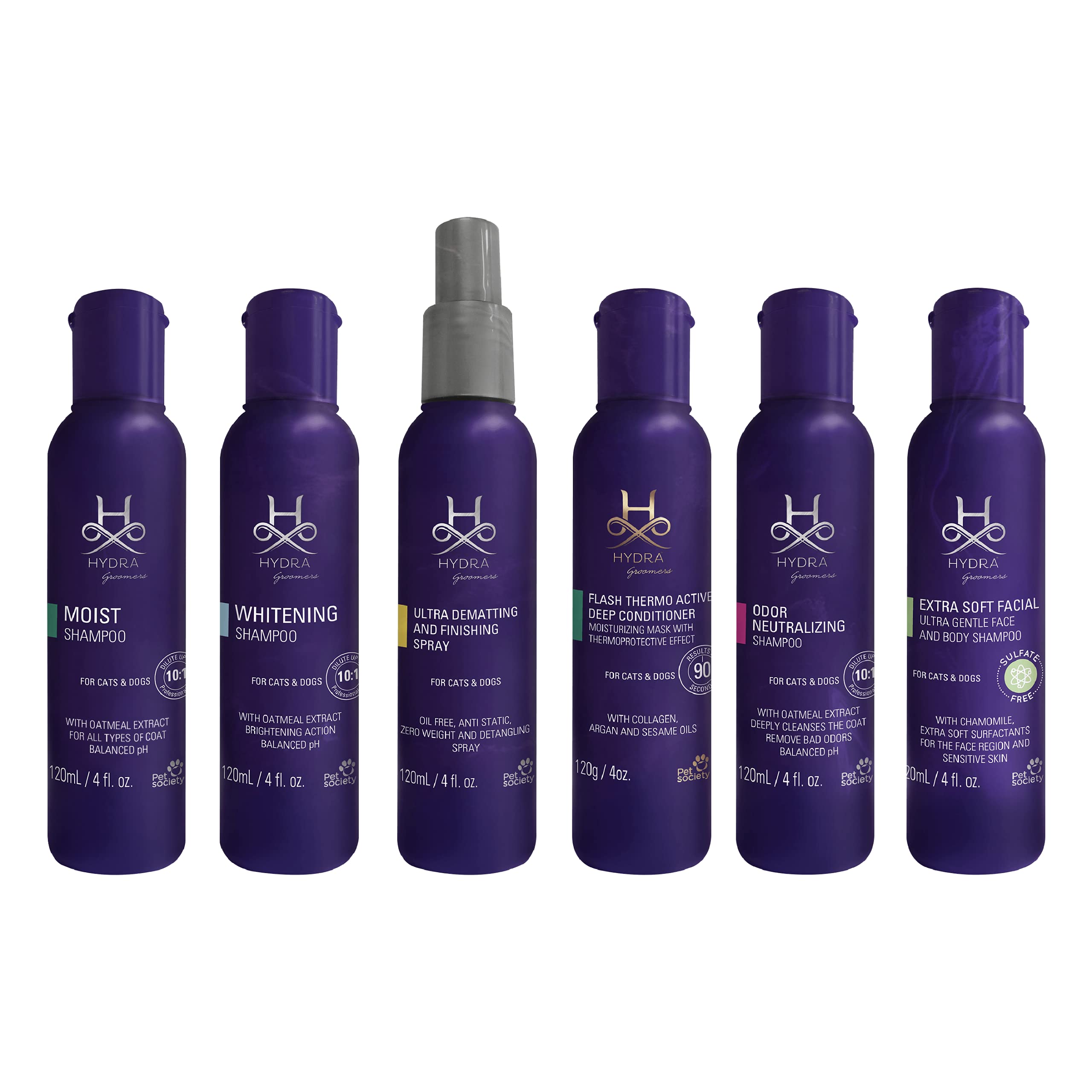 Hydra Professional Experience , Shampoo, Conditioner, and Sprays, Dog and Cat Grooming Supplies, 6-Bottle Set