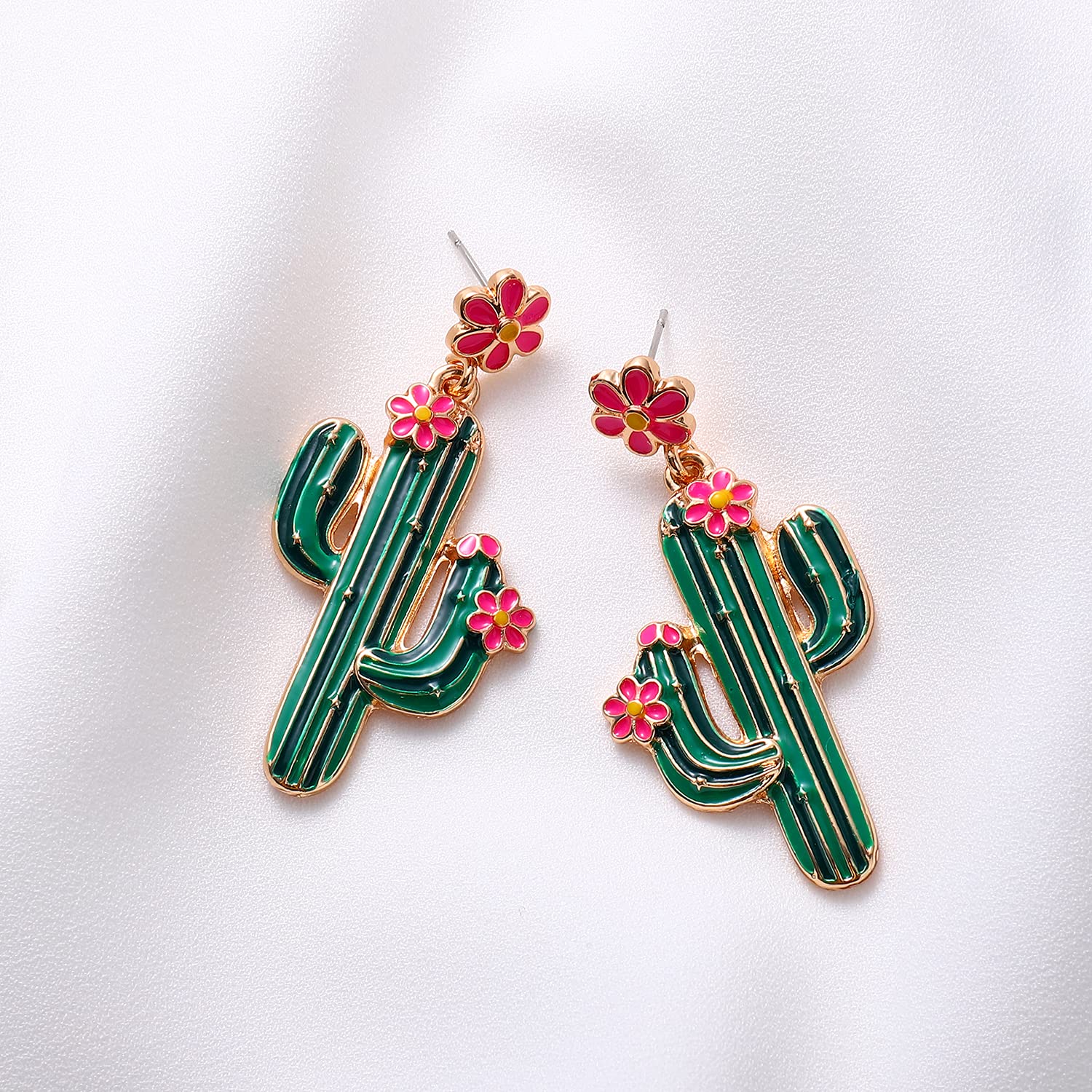 BVGA Metal Dangle Earrings for Women Statement Cactus Strawberry Palm Leaf Monstera Drop Dangle Earrings Fashion Jewelry