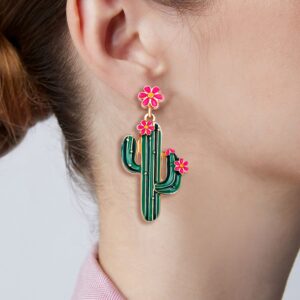 BVGA Metal Dangle Earrings for Women Statement Cactus Strawberry Palm Leaf Monstera Drop Dangle Earrings Fashion Jewelry