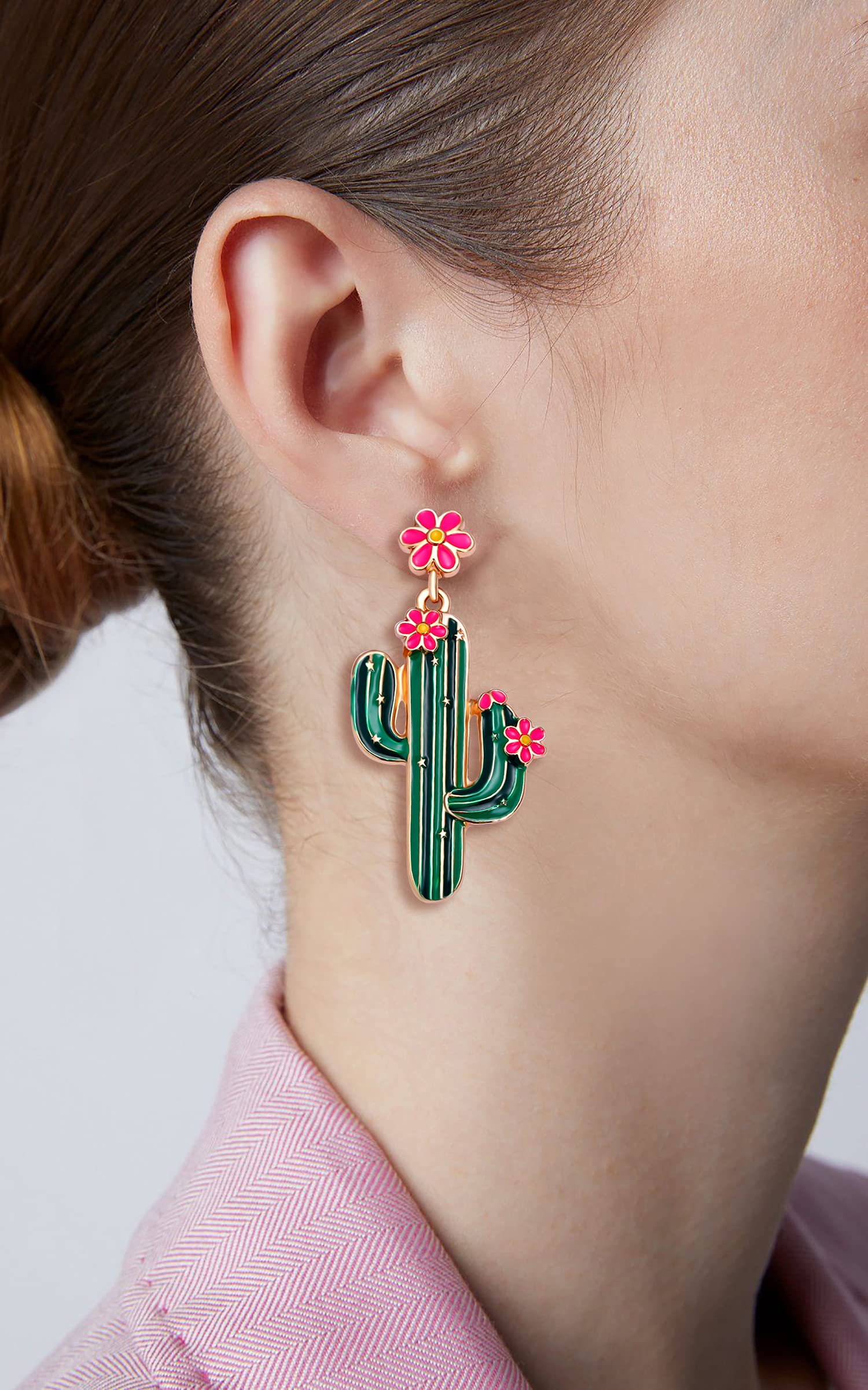 BVGA Metal Dangle Earrings for Women Statement Cactus Strawberry Palm Leaf Monstera Drop Dangle Earrings Fashion Jewelry