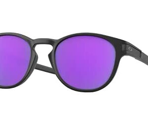 Oakley OO9265 Latch 926555 53MM Matte Black/Prizm Violet Oval Sunglasses for Men + BUNDLE Accessory Leash Kit + BUNDLE with Designer iWear Eyewear Kit