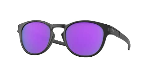 Oakley OO9265 Latch 926555 53MM Matte Black/Prizm Violet Oval Sunglasses for Men + BUNDLE Accessory Leash Kit + BUNDLE with Designer iWear Eyewear Kit