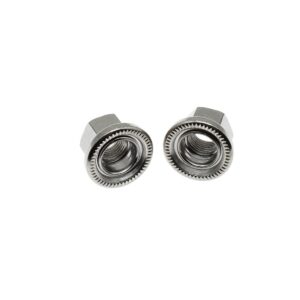 HAJXZH Bicycle Axle Nut 2pcs M10 7075 Aluminum Alloy Serrated Hexagon Flange Track Hub Nut Bicycle Accessories