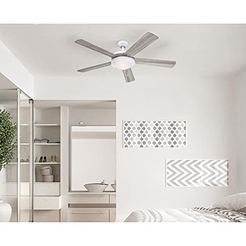 Westinghouse 7305500 Comet LED Ceiling Fan, 52 Inch, White, Frosted Glass