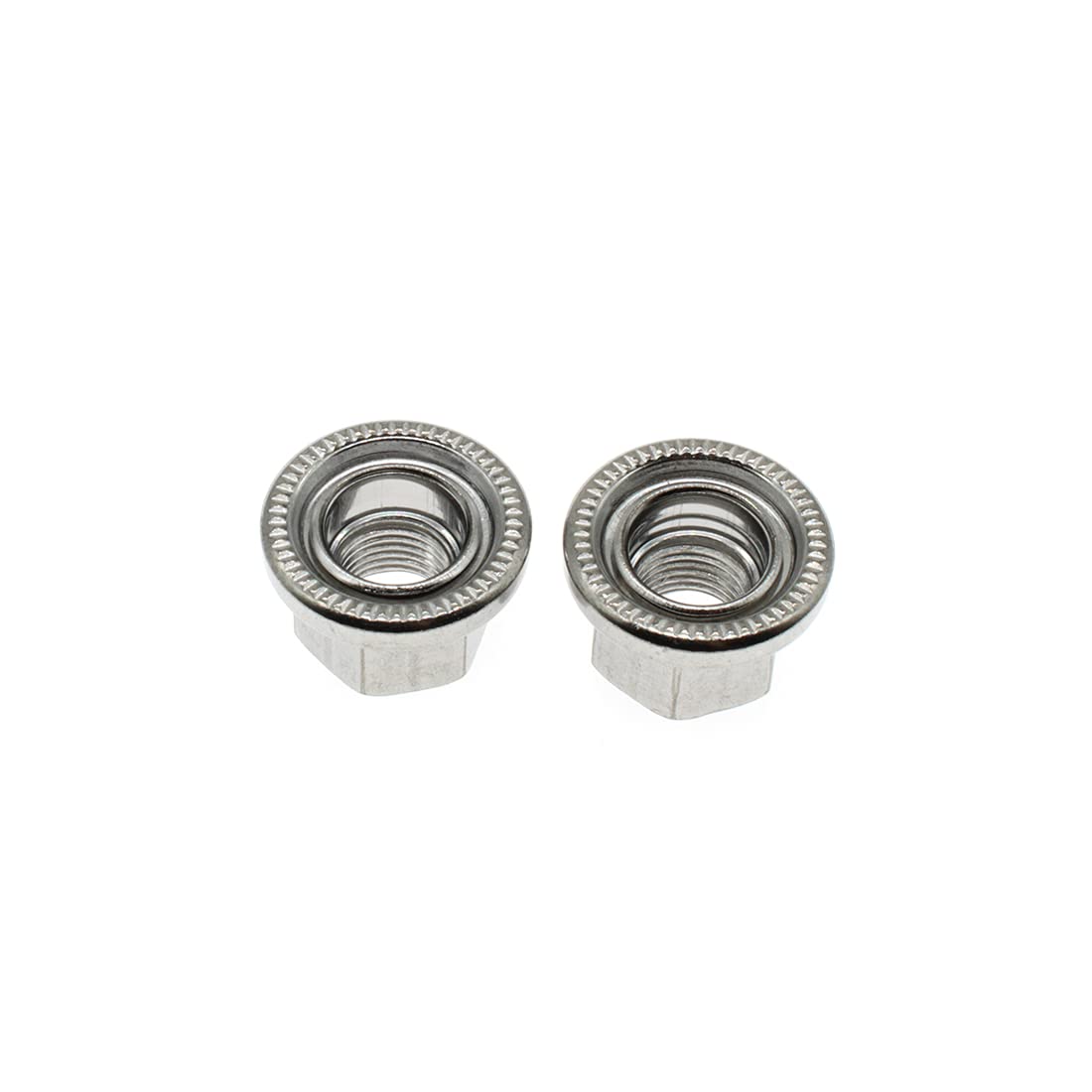 HAJXZH Bicycle Axle Nut 2pcs M10 7075 Aluminum Alloy Serrated Hexagon Flange Track Hub Nut Bicycle Accessories