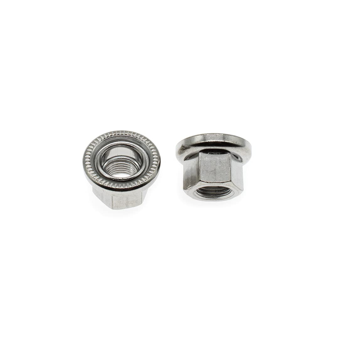 HAJXZH Bicycle Axle Nut 2pcs M10 7075 Aluminum Alloy Serrated Hexagon Flange Track Hub Nut Bicycle Accessories