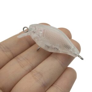 10PCS Unpainted 48mm 3.4g Lure with 4mm Free Fishing Eye Crankbait Baits Simulation Blank Body Clear Hard Baits Trout Salmon Minnow Lure Popper Lures Topwater Freshwater 413