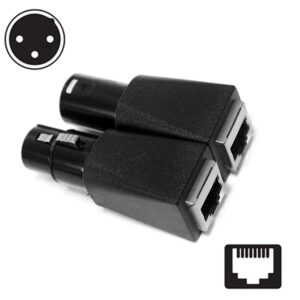 Toronce DMX to RJ45 Connector RJ45 Ethernet to 3 Pin XLR DMX Female & Male Adapter Sets （3PIN_1Pair）