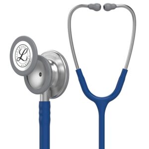 3M Littmann Classic III Monitoring Stethoscope, Navy Blue Tube, 27 Inch, 5622 & 40007 Stethoscope Identification Tag, Black