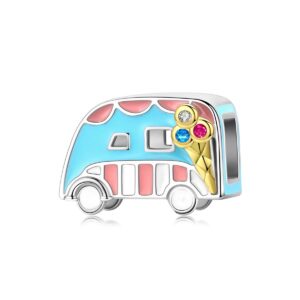 XNTBX Bracelet Charm Bead Ice Cream Truck DIY Charm 925 Sterling Silver Fits Pandora Bracelet Necklace, European Charms Bracelet