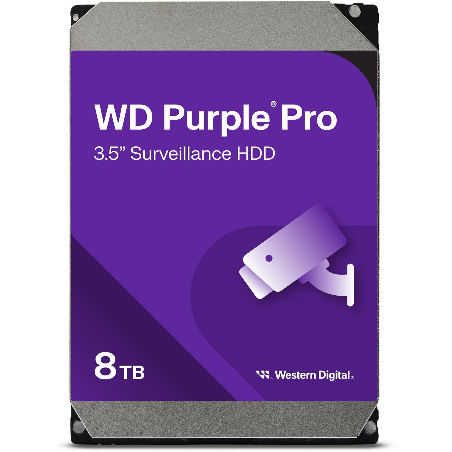 Western Digital 8TB WD Purple Pro Surveillance Internal Hard Drive HDD - SATA 6 Gb/s, 256 MB Cache, 3.5" - WD8001PURP