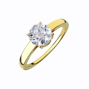 JINAO 925 Sterling Silver Moissanite Ring 1Carat 6.5mm (D) Colorless Diamond Engagement Ring