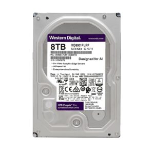 Western Digital 8TB WD Purple Pro Surveillance Internal Hard Drive HDD - SATA 6 Gb/s, 256 MB Cache, 3.5" - WD8001PURP