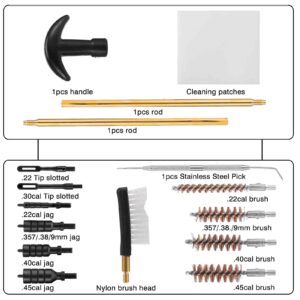 UrbanX Universal Handgun Cleaning kit for Beretta Px4 Storm .40 S&W Pistol Cleaning Kit Bronze Bore Brush and Plastic Jags Tips with Zippered Compact Case