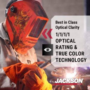 Jackson Safety Premium Graphic Welding Hood with ADF - Ultra Lightweight Auto Darkening Welding Helmet - ANSI Z87.1 (Multiple Styles)