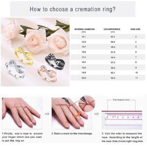 Cremation Jewelry Urn Ring for Ashes Infinity Crystal Memorial Ring for Human Dog Cat Ashes Stainless Steel Keepsake Ring for Women(Gold 10)