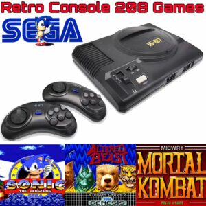 sega genesis retro console 208 games included retro console 16 bit games