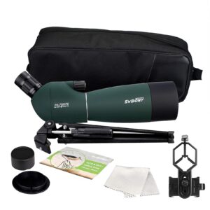 SVBONY SV28 25-75X70 Angled Spotting Scopes for Target Shooting, with Tripod, Adjustable Tripod and Desktop Tripod, Birding, Wildlife Viewing