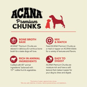 ACANA Premium Chunks Wet Dog Food, Beef Recipe in Bone Broth, 12.8oz (Case of 12)